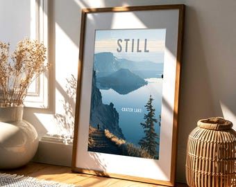 Crater Lake National Park Print | Oregon Wall Art | Stillness Nature Poster (Digital Download)