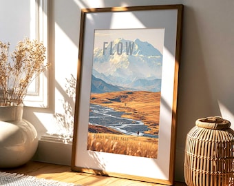 Denali National Park Print | Alaska Mountain Landscape, Adventure Poster (Digital Download)