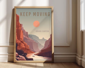 Grand Canyon Travel Poster, Desert Landscape Print, National Park Decor (Digital Download)