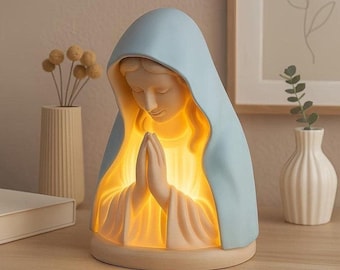 Handgefertigtes Harz gebetsnachtlicht - LED dekor mit religiösem charme, perfektes christliches geschenk für taufe / einweihungsfeier, religiöse hausverzierung