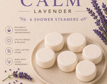 Calm Lavender Shower Steamers | 6 Pack, Natural Aromatherapy, Stress Relief