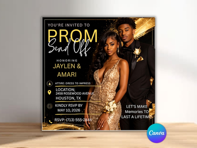 Prom Send off Invitation Template Glam Graduation Celebration Flyer