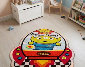 Toy Story Buzz Lightyear Alien Plush Rug | Kids Bedroom Play Carpet