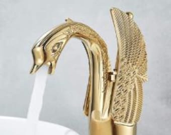 Golden Swan Becken-Wannen-Hahn Einhand-Arbeitsplatte Badezimmer-Mischer-Hahn Deck montiert Messing Heiß- und Kaltwasserhahn