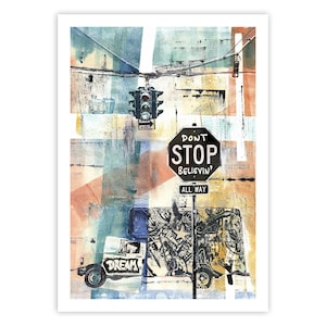 Lot de 4 cartes postales – Navigating Dreams – (Don't Stop Believing) – 4 cartes du même modèle – Ou ensemble personnalisé