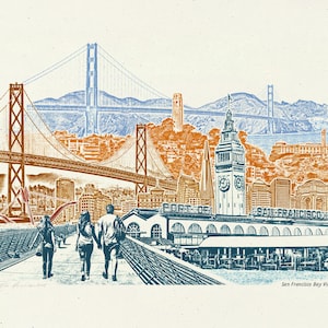 MEGA SALE!! -- San Francisco Art Print -- San Fransisco Bay View - 8.5x11, 11x14, and 16x20 Poster