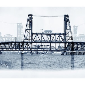 Portland Archival Pigment Print -- Traveling the Steel Bridge  -- Photomontage -- Limited Edition Fine Art Print -- Photo Collage