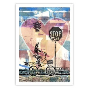 Set mit 4 Postkarten – Directions to Love – (Stop for Love) – 4 im gleichen Design – oder gemischt