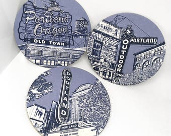 SALE!! -- Portland Coasters -- Marquees of Portland Oregon -- 16pt Pulp -- Most famous signs in PDX