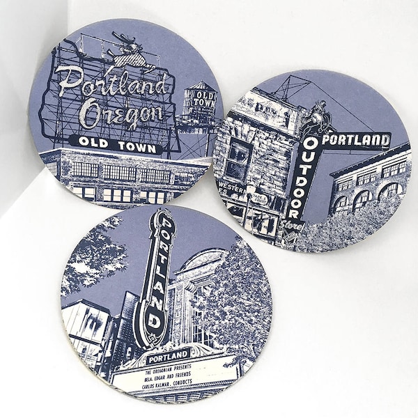 SALE!! -- Portland Coasters -- Marquees of Portland Oregon -- 16pt Pulp -- Most famous signs in PDX