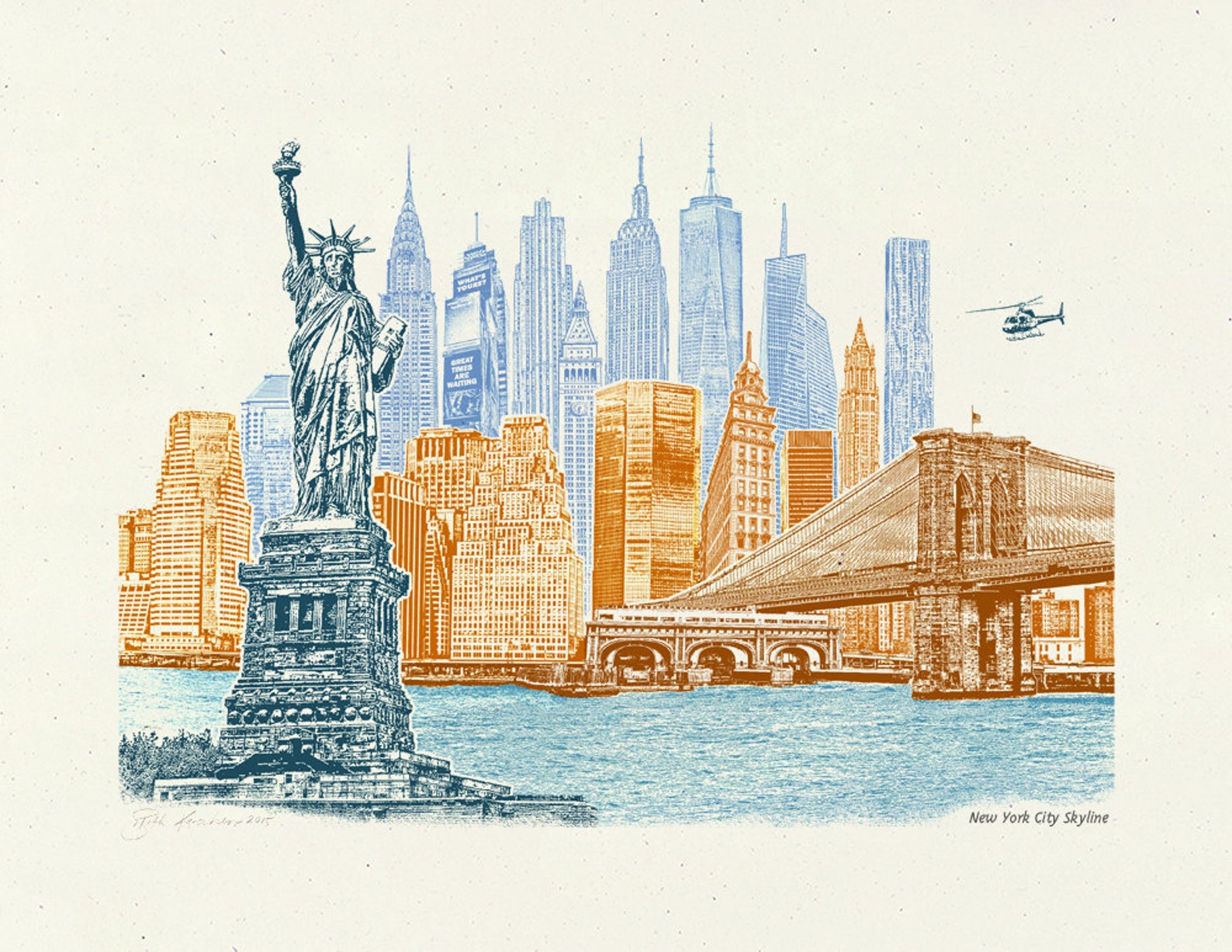 MEGA SALE Art Print of NYC New York City Skyline image 0.