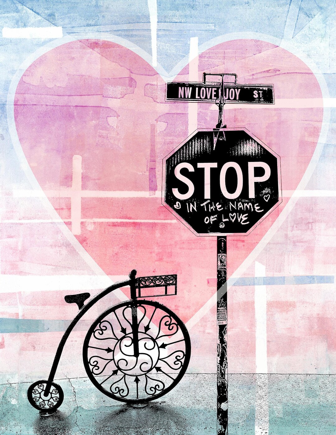 Stop in the Name of Love Art Print – Pacific Northwest Collage - Etsy