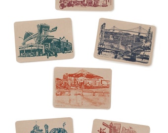 Portland Oregon Postcard Set – Icons of Rose City, Recycled Paper