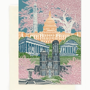 Washington D.C. Notecard - vollfarbig - Distrikt Columbia - 8er Set - Klappkarte