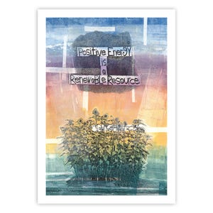 Jeu de 4 cartes postales – Énergie respectueuse de l'environnement – (L'énergie positive est une ressource renouvelable) – 4 cartes du même modèle – Ou jeu de cartes personnalisées