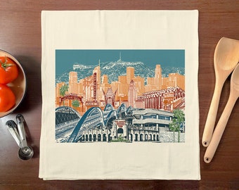 Los Angeles Cityscape Towel - Cityscape Illustration of LA, California