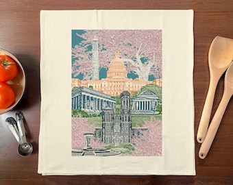 Washington D.C. Towel - Cityscape Illustration of United States Capital