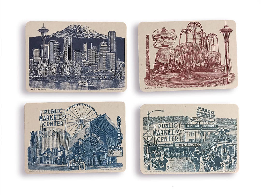 Seattle Postcards Landmarks of Seattle Set of 8 - Etsy