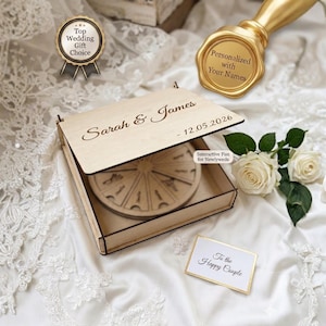 The Ultimate Wedding / Bachelorette Gift - Personalized Lustee Love Box - Custom Engraved Date Night Game for Couples