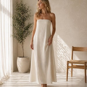 Strapless Tube Dress With Pockets