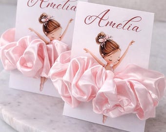 Silk Scrunchie with Custom Name Card • Bridesmaid Proposal, Birthday Gift