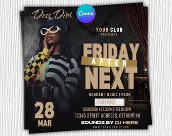 Friday After Next Flyer Template | DJ Nightclub Party Flyer | Editable Canva Event Invitation | Club Promotion Poster | Instant Download