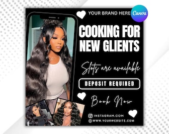 Hair Stylist Flyer Template | Hair Extension Marketing Promotion | Canva Editable Beauty Business Design | Digital Download