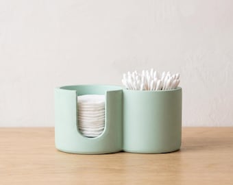 Reusable Makeup Pad Storage and Q Tip Holder, Minimalist Skincare Vanity Organizer