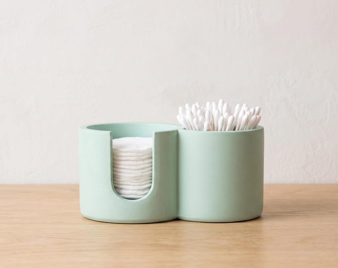 Reusable Makeup Pad Storage and Q Tip Holder, Minimalist Skincare Vanity Organizer
