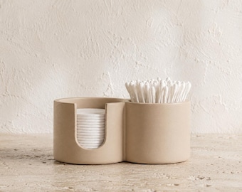 Reusable Makeup Pad Holder and Q Tip Organizer, Skincare Storage for Bathroom Vanity