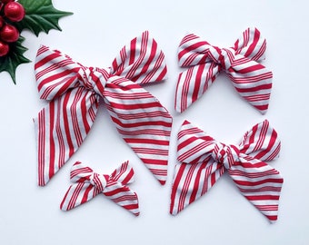 Christmas Candy Cane Bow, Candy Cane bow, Christmas Red Bow, Large Stripe Christmas Bow, Headband Clip Bow, Red White Baby Bow, Candy Bow