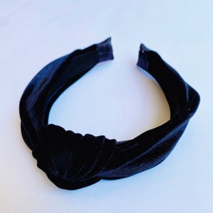 Black Velvet Knotted Headband, Top Knot Headband Women, Christmas headband, Velvet headband, Headband, Velvet Knot Headband, mommy and me