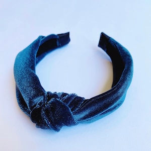 Slate Velvet Knotted Headband, Top Knot Headband Women, Christmas Headband, Velvet Headband, Velvet Knot Headband, Mommy and me