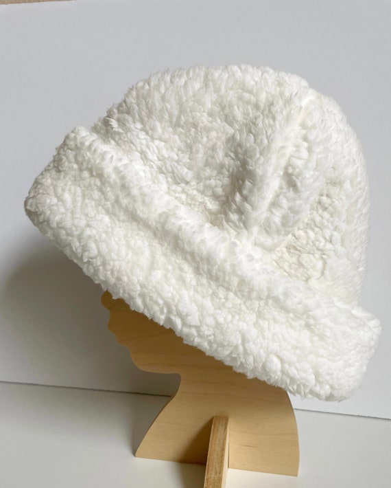 fuzzy white hat