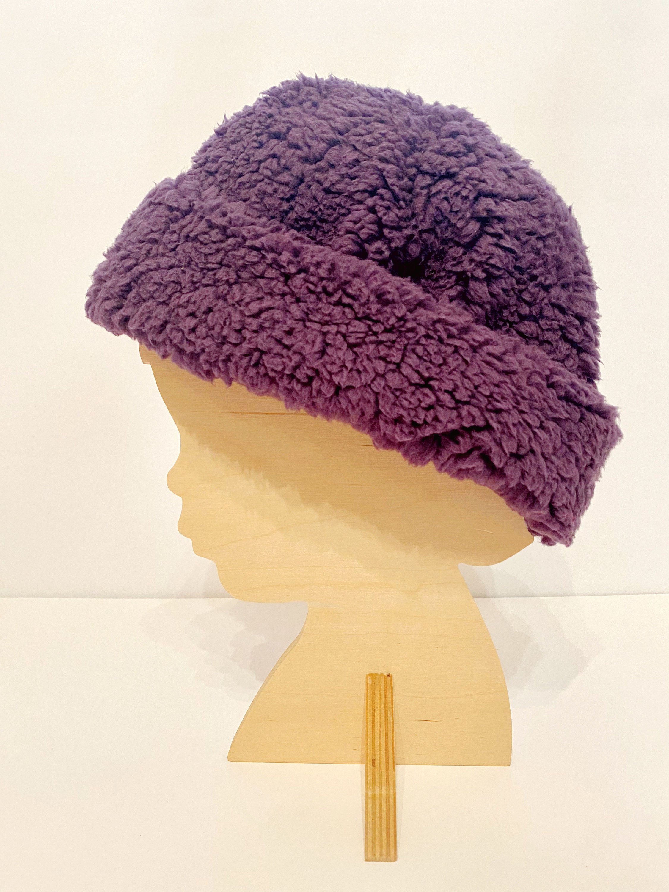 Women\'s Faux Fur Fleece Lined Purple Winter Thick Knit Pom Skull Beanie Hat Cap C.C Thick Cable Knit Faux Fuzzy Fur Pom Fleece Lined Skull  main image 2