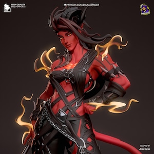 Karlach Figure- Baldur&#39;s Gate 3 - Unpainted 3D Resin Figure - DIY Kit