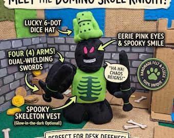 1x1x1x1 Plush Toy | Roblox Forsaken Horror Myth Character | Custom Gamer Gift Stuffed Animal | Green Domino Crown Geeky Decor