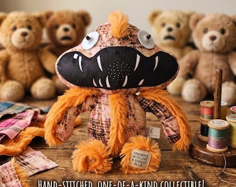 Poppy Playtime Ch.5 Plush Toy | Broken Things Orange Big Mouth Monster | Wrongside Outimals Creepy Cute Horror Stuffed Animal Gamer Gift