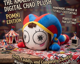 The Amazing Digital Circus Pomni Plush Lying Down Confused Eyes Jester Stuffed Animal Cute Kawaii TADC Meme Toy Fan Gift