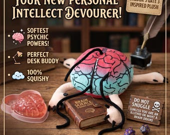 Us Intellect Devourer Plush Baldurs Gate 3 Toy, BG3 Companion Brain Monster, DND Amigurumi Gamer Desk Decor Gift
