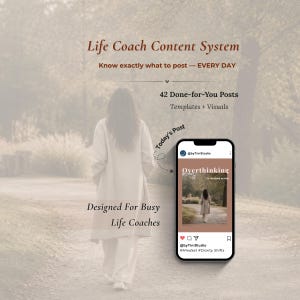 Sistema de contenido para Instagram de coach de vida / 42 publicaciones listas para usar / Plantillas de Canva / Descarga digital