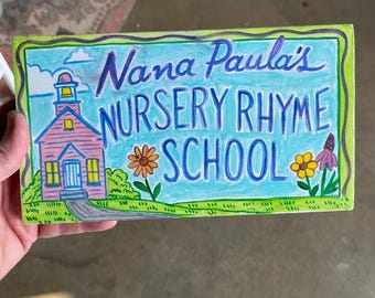 Custom School or Classroom Sign - Customized Home Signs - Personalized Text and Imagery