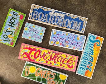Custom, hand painted home decor, cottage style, rustic decorative signs
