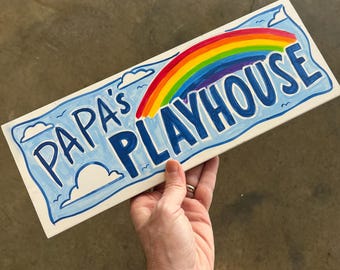 Playhouse Sign - Customized with your text and imagery - Playhouse Decor