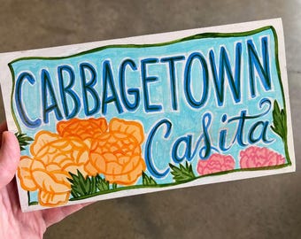 Custom Hand-Painted Casita Sign – Personalized Rustic Beach House Welcome Home