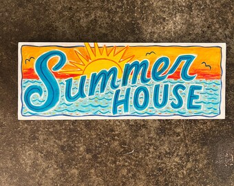 Summer House Sign - Personalized Vacation Home Decor - Air B And B Wall Art