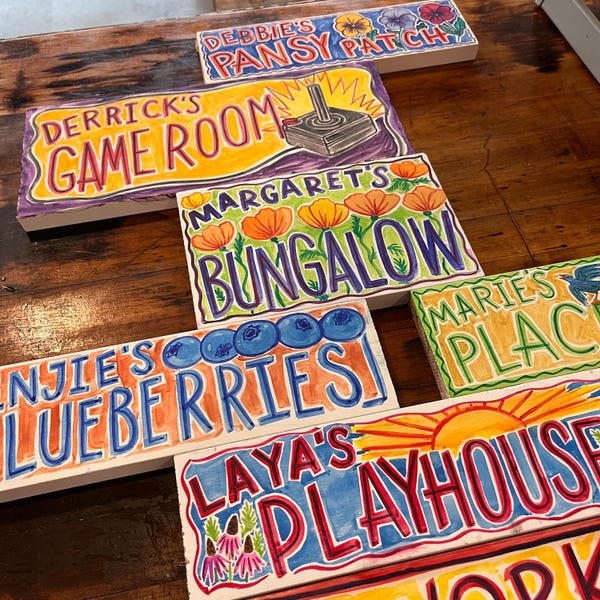Personalized Hand Painted Garden Decor: Custom Wood Sign