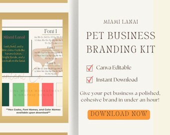 Palette di colori Miami Lanai / Modelli Canva / Codici esadecimali / Kit di branding per attività legate agli animali domestici / Download digitale