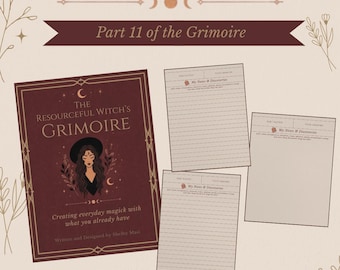 Pagine di grimorio stampabili / Libro delle Ombre con righe e pagine bianche (download digitale)