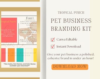 Kit di branding per attività legate al settore degli animali domestici / Tavolozza Canva, Moodboard (Tropical Punch)